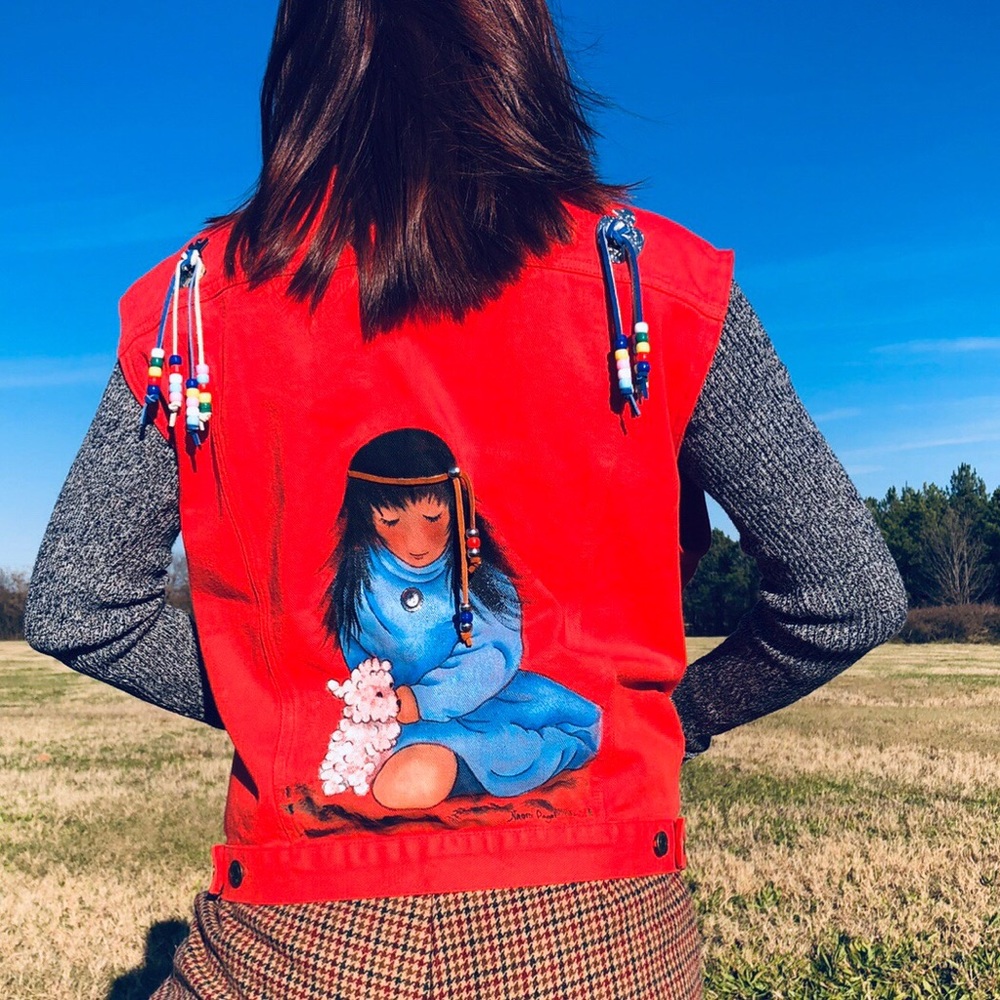 HAND PAINTED RED SOUTH WESTERN PRINCESS VEST